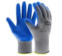 EXBRIECO, 12, 6 ou 3 Paire, Gants de Travail, Gants de Protection, en Polyester avec Revêtement Antidérapant en Latex sur la Paume de la Main, Résistant à L'abrasion, les Réparations, la Mécanique.