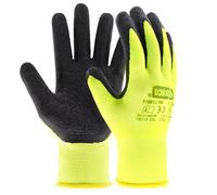 EXBRIECO, 12, 6 ou 3 Paire, Gants de Travail, Gants de Protection, en Polyester avec Revêtement Antidérapant en Latex sur la Paume de la Main, Résistant à L'abrasion, les Réparations, la Mécanique.