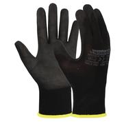 EXBRIECO, 12, 6 ou 3 Paires, Gants de Protection, Gants de Travail, EPI, Nylon et Polyuréthane, Respirant, Anti-déchirure, Durable, Léger, Résistant à L'abrasion, pour le Jardinage, les Réparations.