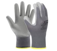 EXBRIECO, 12, 6 ou 3 Paires, Gants de Protection, Gants de Travail, EPI, Nylon et Polyuréthane, Respirant, Anti-déchirure, Durable, Léger, Résistant à L'abrasion, pour le Jardinage, les Réparations.