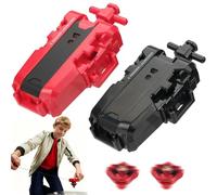 Exbrith 2 Pièces Toupie X Lanceu, Toupies Starter Pack, String Lanceur x, X Battling Toupie Set, Jouet pour Garçons et Filles dès 8 Ans(Noir Rouge)