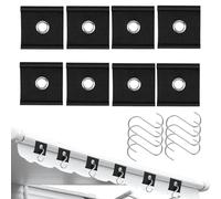 Exbrith 8 Pièces Œillets de Passepoil pour Rail de Fixation Rails Passepoilés 5/6 mm - 7/8 mm, 8 Pièces Crochets en S, Crochets Passepoilés pour Auvent, Caravane, Camping