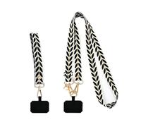 Exburanty 2 Pièces Chaîne de téléphone universelle, Cordon Téléphone Portable Universelle, Lanière pour suspendre réglable transversale avec 2 Patchs, Adaptée à la Plupart des Smartphones, Noir