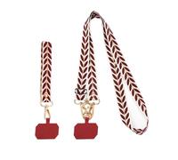 Exburanty 2 Pièces Chaîne de téléphone universelle, Cordon Téléphone Portable Universelle, Lanière pour suspendre réglable transversale avec 2 Patchs, Adaptée à la Plupart des Smartphones, Rouge