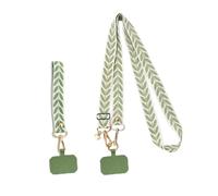 Exburanty 2 Pièces Chaîne de téléphone universelle, Cordon Téléphone Portable Universelle, Lanière pour suspendre réglable transversale avec 2 Patchs, Adaptée à la Plupart des Smartphones, Vert