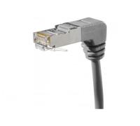 Cordon RJ45 catégorie 5e F/UTP coudé bas gris - 2 m