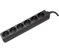 Dexlan Multiprise 6 prises sans interrupteur – Noire 1,5 m