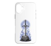 Excalibur Épée en Pierre Légende arthurienne Art de Ligne sacrée Coque pour iPhone 16 Plus