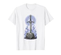 Excalibur Épée en Pierre Légende arthurienne Art de Ligne sacrée T-Shirt