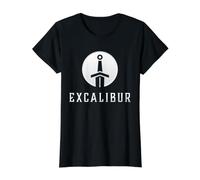 Excalibur L'épée légendaire dans la Pierre du Roi Arthur T-Shirt Graphique avec Valeur, Femme, Noir, S
