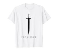 Excalibur L'épée légendaire dans la Pierre du Roi Arthur T-Shirt Graphique avec Valeur, Homme, Blanc, XL