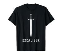 Excalibur L'épée légendaire dans la Pierre du Roi Arthur T-Shirt Graphique avec Valeur, Homme, Noir, S