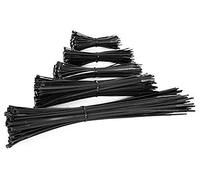 EXCALIBUR - Lot de 100 attaches de câble robustes en plastique nylon noir (200 mm x 4,8 mm)