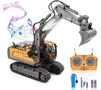 Excavateur Télécommandé Pour Enfants,Rc Excavator Avec Son,Lumière,Pelle En Métal Et Rotation De 680°,Camion De Construction,Jouets Éducatifs Pour Garçons Et Enfants.