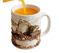 Excavator Céramique Mug, 11oz Excavator Drinking Cup with Handle, Heat Resistant Coffee Cup, Construction Vehicle Mug, for Office Travel Living Room Home Cafe Bedroom School Tea Milk Espresso
