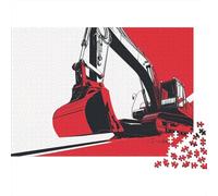 Excavator Heavy Duty Construction Puzzle 1000 Pièces Educa Jouet en Bois Jeu D'Intelligence Décoration Intérieure Jeu Éducatif Challenge Toy Adultes & Enfants des 14 Ans 38x26cm/1000pcs
