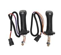 Excavator Joystick Handles,2Pcs 3 Button Excavator Joystick Handles 6 Pin Aluminum Alloy for DH DX150 215 225 300 370-9C