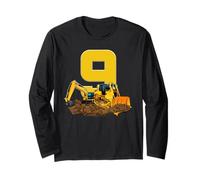 Excavatrice 9e Anniversaire Bulldozer Construction Adventure Manche Longue