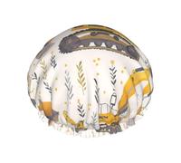 Excavatrice Aquarelle Bonnet De Douche Pour Femme Confortable Bonnet De Bain Élastique Charlotte Cheveux Pour Spa Voyage Natation