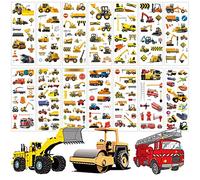Excavatrice Autocollant 3D Enfant,14 Feuilles Voiture lot Gommettes pour Enfants 2 à 4 Ans,Autocollants Gommettes Stickers pour Garçon fille Bricolage Scrapbooking Récompense Cadeaux