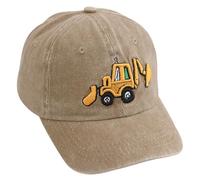 Excavatrice Casquette Baseball pour Enfant, Protection Solaire Visière Adjustable, Chapeau de Soleil pour Garçons Filles 2 à 8 Ans (Noir)