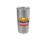 Excavatrice de construction Mama pour garçon, fils, enfants, fête des mères, maman Gobelet isotherme en acier inoxydable double paroi