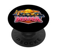 Excavatrice de Construction Mama pour garçon, Fils, Enfants, fête des mères, Maman PopSockets PopGrip Adhésif