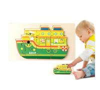 Excavatrice en bois, camions de pompiers - Bus scolaires éducatifs - mignons pour croisière, teaser du cerveau pour pour la motricité fine, capacité cognique