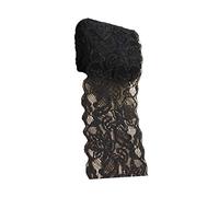 EXCEART 1 rouleau de 7,6 cm de large motif floral en dentelle à coudre ruban en dentelle élastique élastique pour vêtements bricolage couture artisanat 5,5 m Noir