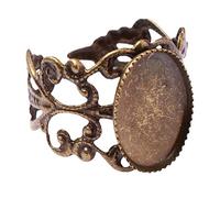 EXCEART 10 Pcs Bases de Bague Ébauches Bronze Antique Bague Ronde Cabochon Réglage Lunette Blancs pour La Fabrication de Bijoux Accessoire 10X14mm