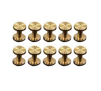 EXCEART 10 Pcs Chicago Vis Ensemble Goujon Rivet Ensemble en Laiton Massif Tournesol pour Ceinture en Cuir Artisanat Bricolage Vêtements Rivet (10Mm)