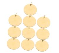 EXCEART 10 Pièces Lot de Pendentifs Ronds Acier Inoxydable Doré Poli Miroir Breloques Vierges pour Gravure Disques Plats Robustes pour Fabrication de Bijoux et Porte-clés