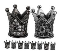 EXCEART 10 Pièces Perles De Couronne Perles D'or Nombre En Forme De Charmes Femmes Filles Breloques Perles Artisanat Breloques En Perles Pour La Fabrication De Bijoux Colliers Cuivre Black