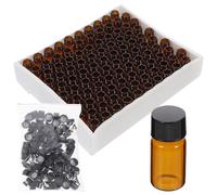 EXCEART 100 Pièces Flacon D'échantillon en Verre Marron Couvercle, Résistant la Déformation, pour Extraits et Vanille, Bouteille Rechargeable pour Huiles Essentielles
