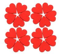 EXCEART 100 Pièces Pièces de Table de Cœur en Bois, Cœurs en Bois Soi-même, Rouge, Mini, Personnalisables, Décoration de Manteau Bibliothèque, Saint-valentin