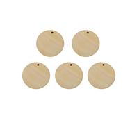 EXCEART 100 Pièces Ronde Tranche De Bois En Bois Boucles D'oreilles Pendentifs avec Trou En Bois Cercles Charmes pour DIY Artisanat De Mariage Bijoux Faisant 25MM