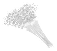 EXCEART 100pcs Bâtonnets à Perles Nacrées Blanches en Plastique pour Décoration Mariage, Longueur Ajustable, Accessoires DIY pour Bouquet de Mariée et Fête