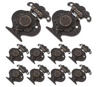 EXCEART 10pièces Hasp Latch Antique Brass Zinc Alloy Lock For Wooden Boxes And Drawers Vintage Style Cabinet Hardware