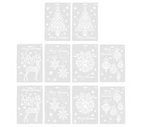 EXCEART 10pièces Pochoirs Merry Christmas Pour Peinture De Noël Diy Motifs De Noël Pour Décorations Sur Murs