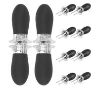EXCEART 12 Pièces Ensemble de Supports à Maïs en Acier Inoxydable, Noir, | Interverrouillage de Sécurité, Service Hygiénique, pour Grillades, Cafés, Fruits et Cubes de Fromage
