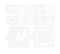 EXCEART 12 Pièces Pochoirs à Biscuits et Pet Réutilisables pour Décoration Créative de Gâteaux et Levain Kit de Pâtisserie pour Anniversaire et Fêtes