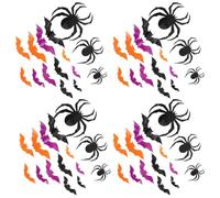 EXCEART 120 Pièces Décoration Murale Halloween 3d Réutilisable en Plastique Chauve-souris et Araignée pour Fenêtres, Ambiance Effrayante et DIY pour Adultes et Garçon et Filles