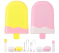 EXCEART 2 Ensembles Étui pour Lentilles de Contact, Porte-lentilles de Maquillage, Forme Glace, Plastique et Verre, Portable, pour Paquet à Dos et Paquet à Main Couleur Couleur Aléatoire