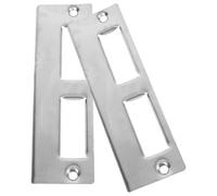 EXCEART 2 Ensembles Plaque de Gâche en Fer Argenté pour Porte en Bois, Finition Antique, Épaisseur 0,8mm, Vis 35-45mm, Performance Fiable et Fonctionnement Facile, pour Portes Intérieures