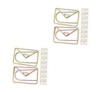 EXCEART 2 Ensembles Trombone Enveloppe Nouveauté Trombones Mignons Trombones Clip D'organisation De Documents Épingle En Papier Coloré Petits Clips De Reliure Métal 20 Pièces * 2