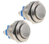 EXCEART 2 pièces Bouton Poussoir Rond Lumineux pour Sonnette de Porte Remplacement Robuste Montage Panneau Facile à Installer Bouton Carillon Filaire Auto-réarmement