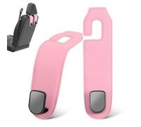 EXCEART 2 Pièces Crochet de Siège Auto pour Appuie-tête, Rose PU | Paquet et Appuie-tête, Usage Intérieur Voiture, Pose Rapide sans Installation, Réduit L'encombrement