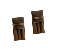 EXCEART 2 Pièces Étui à Crayons en Cuir Humain Applicateur De Lotion à Manche Accessoires Tiroir Alimenté Applicateurs De Crème Solaire Stylos Noirs Masquage Gel Cuir De Cheval Fou Coffee