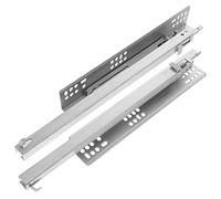 EXCEART 2 Pièces Glissières de Tiroir Invisibles avec Amortisseur Rails de Remplacement Robustes pour Meubles de Cuisine et Armoires Coulisses Durables et Antirouille pour Commode et