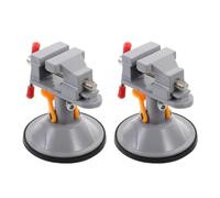 EXCEART 2 Pièces Mini Étau de Table Compact Base Pivotante 360°, Alliage D'aluminium, Serrage-joint Portatif pour Petits Espaces et Fabrication de Bijoux